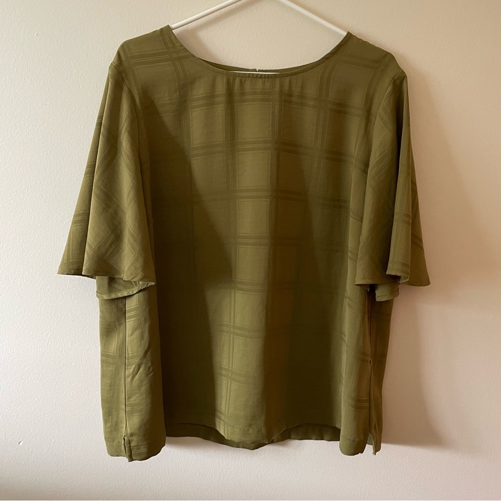 A New Day Olive Patterned Blouse